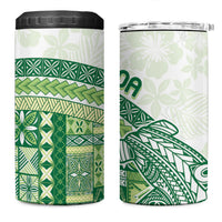Samoa Mamanu Siapo Forest Green 4 in 1 Can Cooler Tumbler Tatau Malie