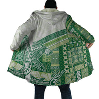 Samoa Mamanu Siapo Forest Green Cloak Tatau Malie