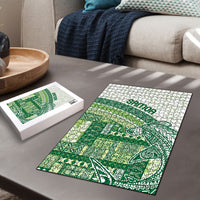 Samoa Mamanu Siapo Forest Green Puzzle Tatau Malie