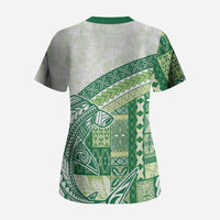 Samoa Mamanu Siapo Forest Green Scrub Top Tatau Malie