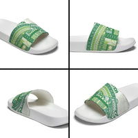 Samoa Mamanu Siapo Forest Green Slide Sandals Tatau Malie