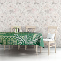 Samoa Mamanu Siapo Forest Green Tablecloth Tatau Malie