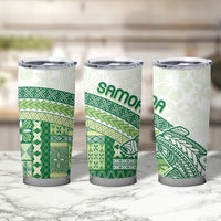 Samoa Mamanu Siapo Forest Green Tumbler Cup Tatau Malie