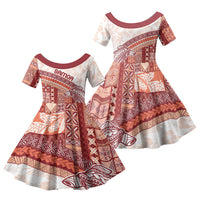 Samoa Mamanu Siapo Crimson Family Matching Tank Maxi Dress and Hawaiian Shirt Tatau Malie