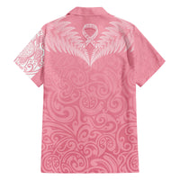 Personalised New Zealand Kid Hawaiian Shirt Pink Ribbon Tattoo Mix Silver Fern LT7 - Polynesian Pride