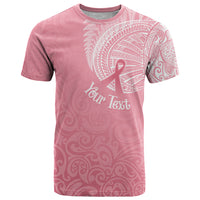 Personalised New Zealand T Shirt Pink Ribbon Tattoo Mix Silver Fern LT7 Pink - Polynesian Pride