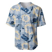 Aloha Hawaii Paniolo Jeans Palaka Baseball Jersey Coastal Rodeo LT7 Pastel Blue - Polynesian Pride