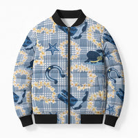 Aloha Hawaii Paniolo Jeans Palaka Bomber Puffer Jacket Coastal Rodeo LT7 Unisex Pastel Blue - Polynesian Pride