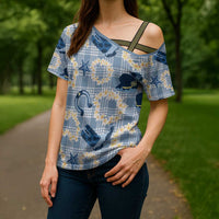 Aloha Hawaii Paniolo Jeans Palaka Cross Shoulder Shirt Coastal Rodeo LT7 - Polynesian Pride
