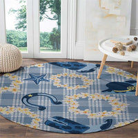 Aloha Hawaii Paniolo Jeans Palaka Round Carpet Coastal Rodeo - Polynesian Pride