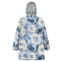 Aloha Hawaii Paniolo Jeans Palaka Wearable Blanket Hoodie Coastal Rodeo LT7 One Size Pastel Blue - Polynesian Pride