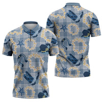 Aloha Hawaii Paniolo Jeans Palaka Zipper Polo Shirt Coastal Rodeo LT7 - Polynesian Pride