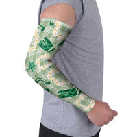 Aloha Hawaii Paniolo Mint Palaka Arm Sleeves Coastal Rodeo LT7 - Polynesian Pride