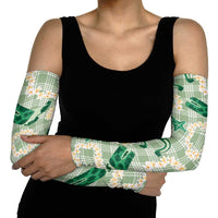 Aloha Hawaii Paniolo Mint Palaka Arm Sleeves Coastal Rodeo LT7 - Polynesian Pride