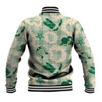 Aloha Hawaii Paniolo Mint Palaka Baseball Jacket Coastal Rodeo LT7 - Polynesian Pride