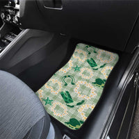 Aloha Hawaii Paniolo Mint Palaka Car Mats Coastal Rodeo - Polynesian Pride