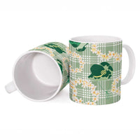 Aloha Hawaii Paniolo Mint Palaka Ceramic Mug Coastal Rodeo - Polynesian Pride