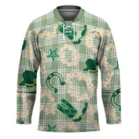 Aloha Hawaii Paniolo Mint Palaka Hockey Jersey Coastal Rodeo LT7 Unisex Mint - Polynesian Pride
