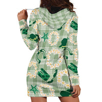 Aloha Hawaii Paniolo Mint Palaka Hoodie Dress Coastal Rodeo - Polynesian Pride