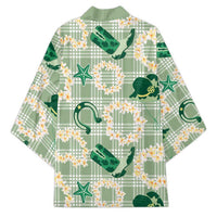 Aloha Hawaii Paniolo Mint Palaka Kimono Coastal Rodeo - Polynesian Pride