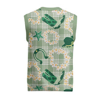 Aloha Hawaii Paniolo Mint Palaka Christmas Knitted V-Neck Vest Coastal Rodeo LT7 - Polynesian Pride