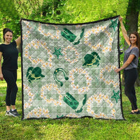 Aloha Hawaii Paniolo Mint Palaka Quilt Coastal Rodeo - Polynesian Pride