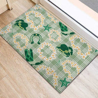 Aloha Hawaii Paniolo Mint Palaka Rubber Doormat Coastal Rodeo LT7 - Polynesian Pride