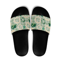 Aloha Hawaii Paniolo Mint Palaka Slide Sandals Coastal Rodeo LT7 Mint - Polynesian Pride