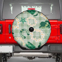Aloha Hawaii Paniolo Mint Palaka Spare Tire Cover Coastal Rodeo - Polynesian Pride