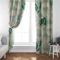 Aloha Hawaii Paniolo Mint Palaka Window Curtain Coastal Rodeo - Polynesian Pride