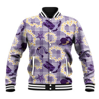 Aloha Hawaii Paniolo Lavender Palaka Baseball Jacket Coastal Rodeo LT7 Unisex Lavender - Polynesian Pride