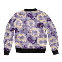 Aloha Hawaii Paniolo Lavender Palaka Bomber Jacket Coastal Rodeo - Polynesian Pride