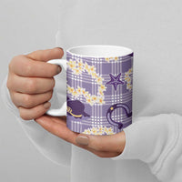 Aloha Hawaii Paniolo Lavender Palaka Ceramic Mug Coastal Rodeo - Polynesian Pride