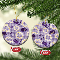 Aloha Hawaii Paniolo Lavender Palaka Ceramic Ornament Coastal Rodeo - Polynesian Pride