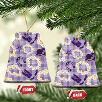 Aloha Hawaii Paniolo Lavender Palaka Ceramic Ornament Coastal Rodeo - Polynesian Pride