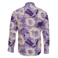 Aloha Hawaii Paniolo Lavender Palaka Family Matching Puletasi and Hawaiian Shirt Coastal Rodeo LT7 - Polynesian Pride