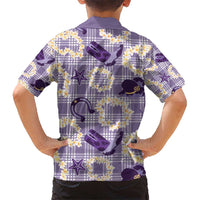 Aloha Hawaii Paniolo Lavender Palaka Kid Hawaiian Shirt Coastal Rodeo - Polynesian Pride