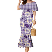 Aloha Hawaii Paniolo Lavender Palaka Mermaid Dress Coastal Rodeo - Polynesian Pride