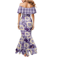 Aloha Hawaii Paniolo Lavender Palaka Mermaid Dress Coastal Rodeo - Polynesian Pride