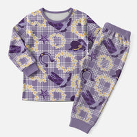 Aloha Hawaii Paniolo Lavender Palaka Christmas Pajama Set Coastal Rodeo LT7 Men Lavender - Polynesian Pride