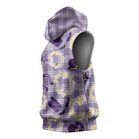 Aloha Hawaii Paniolo Lavender Palaka Sleeveless Hoodie Coastal Rodeo LT7 - Polynesian Pride