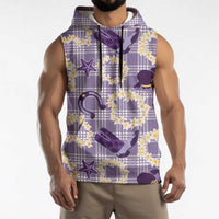 Aloha Hawaii Paniolo Lavender Palaka Sleeveless Hoodie Coastal Rodeo LT7 - Polynesian Pride