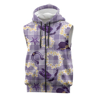 Aloha Hawaii Paniolo Lavender Palaka Sleeveless Zip Hoodie Coastal Rodeo LT7 Lavender - Polynesian Pride