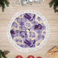 Aloha Hawaii Paniolo Lavender Palaka Tree Skirt Coastal Rodeo LT7 Fringed Lavender - Polynesian Pride