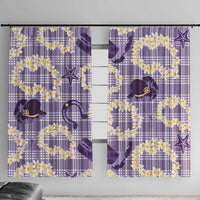 Aloha Hawaii Paniolo Lavender Palaka Window Curtain Coastal Rodeo - Polynesian Pride