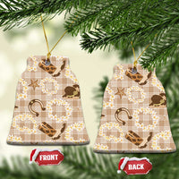 Aloha Hawaii Paniolo Khaki Palaka Ceramic Ornament Coastal Rodeo - Polynesian Pride