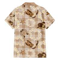 Aloha Hawaii Paniolo Khaki Palaka Family Matching Tank Maxi Dress and Hawaiian Shirt Coastal Rodeo LT7 - Polynesian Pride