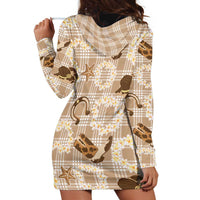 Aloha Hawaii Paniolo Khaki Palaka Hoodie Dress Coastal Rodeo - Polynesian Pride