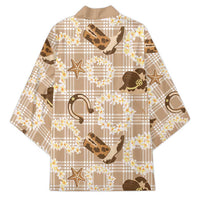 Aloha Hawaii Paniolo Khaki Palaka Kimono Coastal Rodeo LT7 - Polynesian Pride