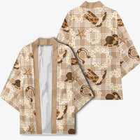 Aloha Hawaii Paniolo Khaki Palaka Kimono Coastal Rodeo LT7 - Polynesian Pride